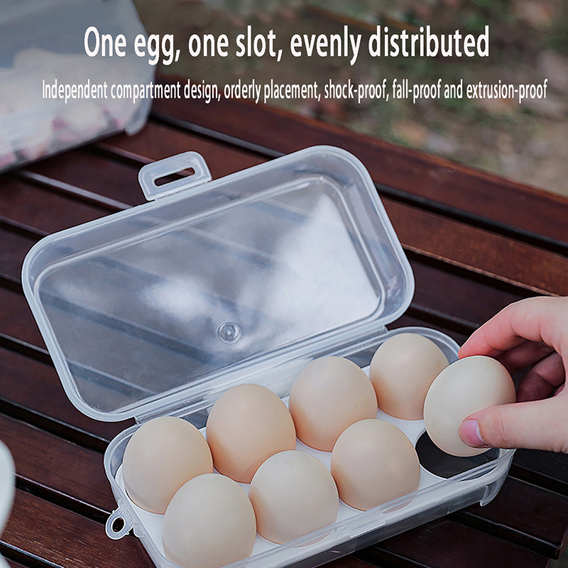 Camping Cooking Box - 3/4/8 Grids Egg Holder Container For