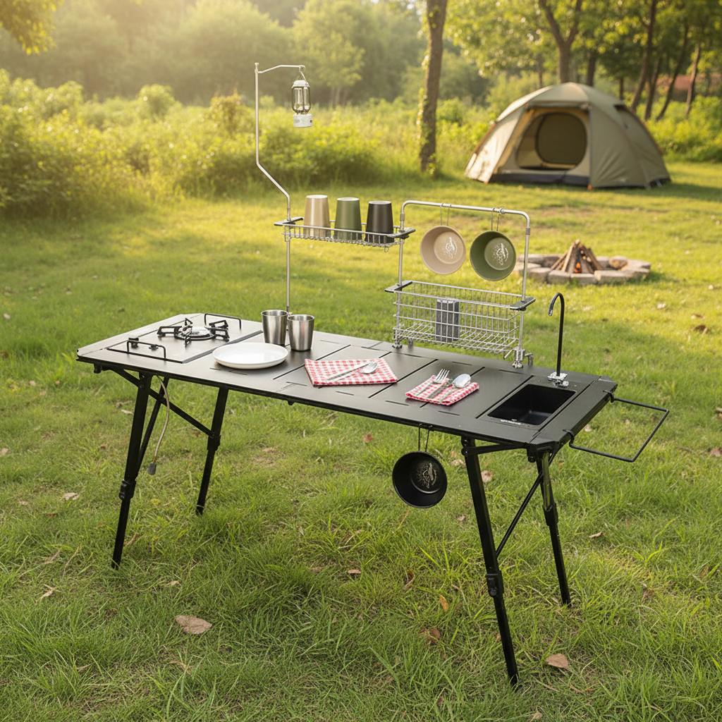 Camping Cooking - Portable Aluminum Alloy Igt Table Outdoor