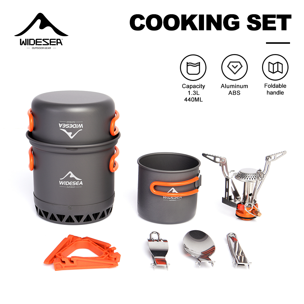 Camping Cooking And Eating Set - Widesea Portable Camping Cookware Set Aluminum