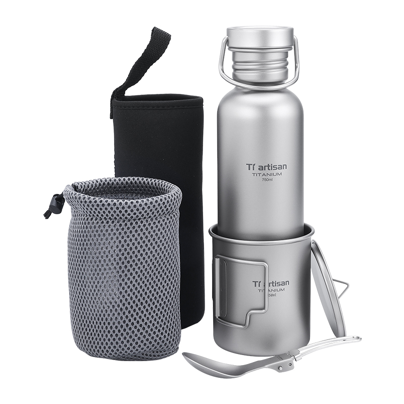 Camping Cooking Hardware - Tiartisan Titanium Cookware 3-pcs-set Cycling Water