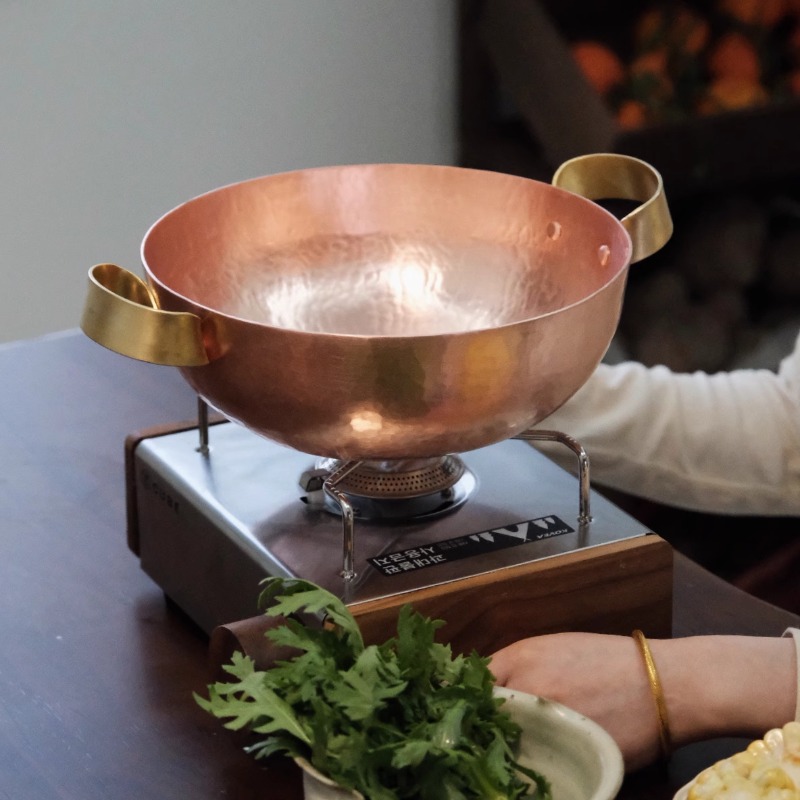 Camping Cooking Noodles - Handmade Double-eared Purple Copper Pot,Copper Hot