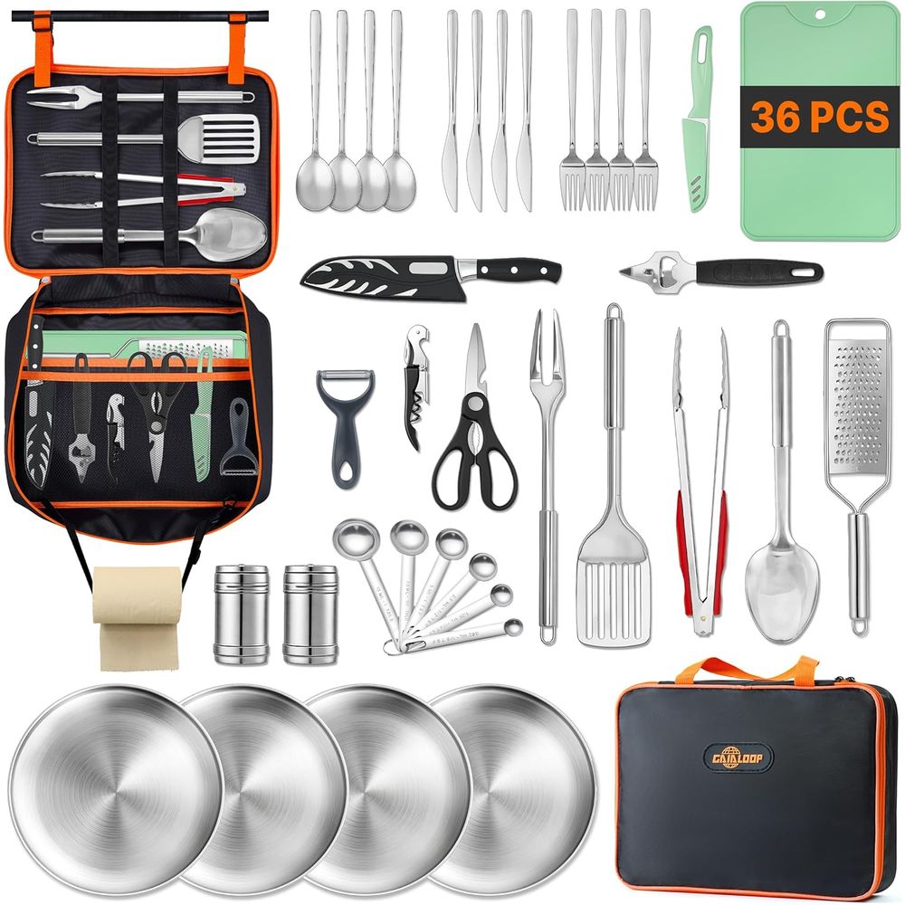 Camping Cooking Kitchen - Compact Camping Kitchen Set with Organizer