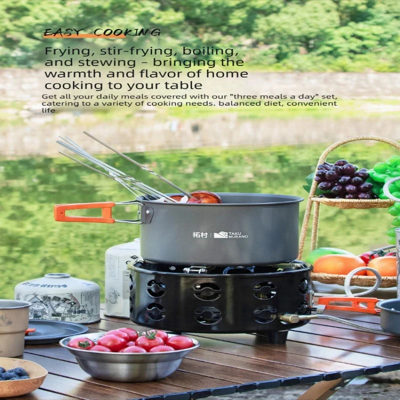 Camping Cooking And Eating Set - Camping Cookware Set Outdoor Pot Tableware