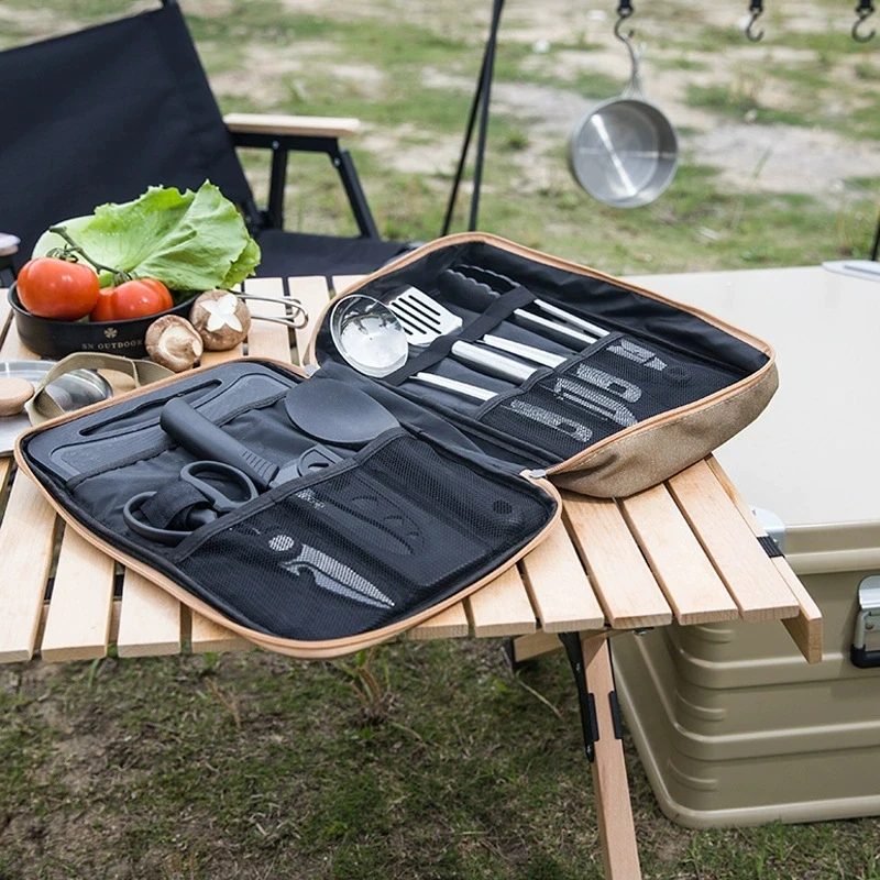 Camping Cooking And Eating Set - Outdoor Camping Kitchenware 8-Piece Set Comes