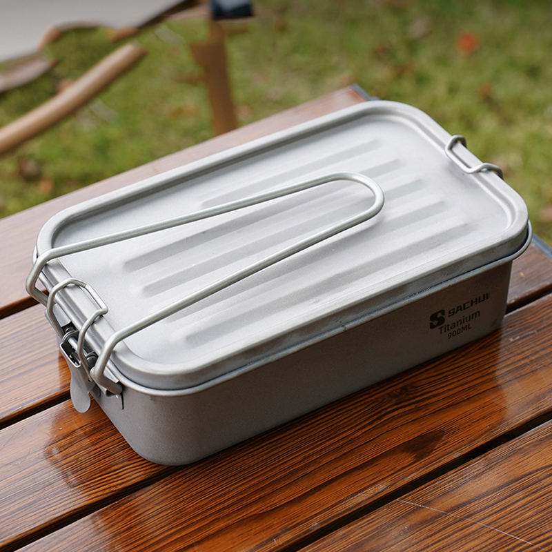 Camping Cooking Box - 900ml Sealed Titanium Lunch Canteen Box
