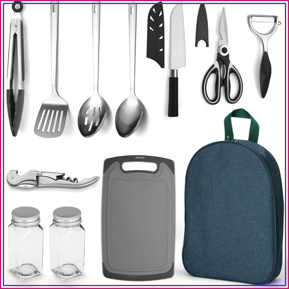 Camping Cooking Set Stainless Steel - Camping Cooking Utensil Set 10 Piece,