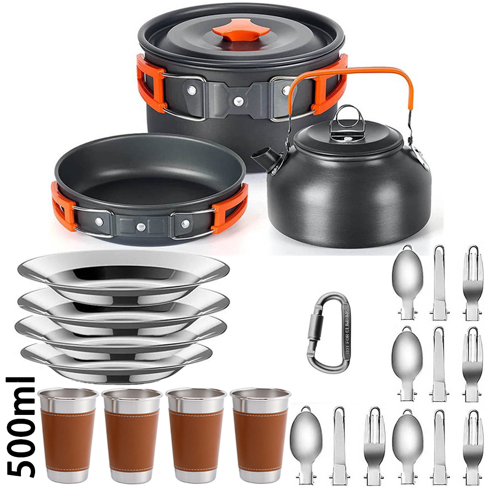 Camping Cooking Ware Set - Outdoor camping cooking set, non stick