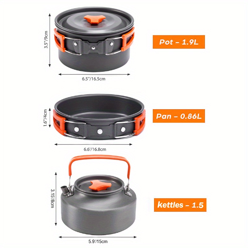17pcs Camping Cookware Set, Po - Camping Cooking Set Stainless Steel ulasan dan harga