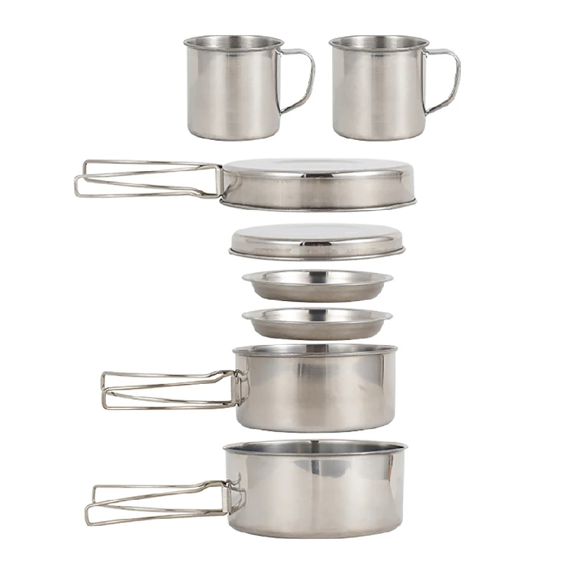 8pcs/Set Camping Cookware Mess - Camping Cooking Ware Set ulasan dan harga