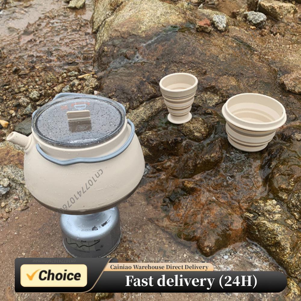 Outdoor Folding Silicone Kettl - Camping Cooking Hardware ulasan dan harga