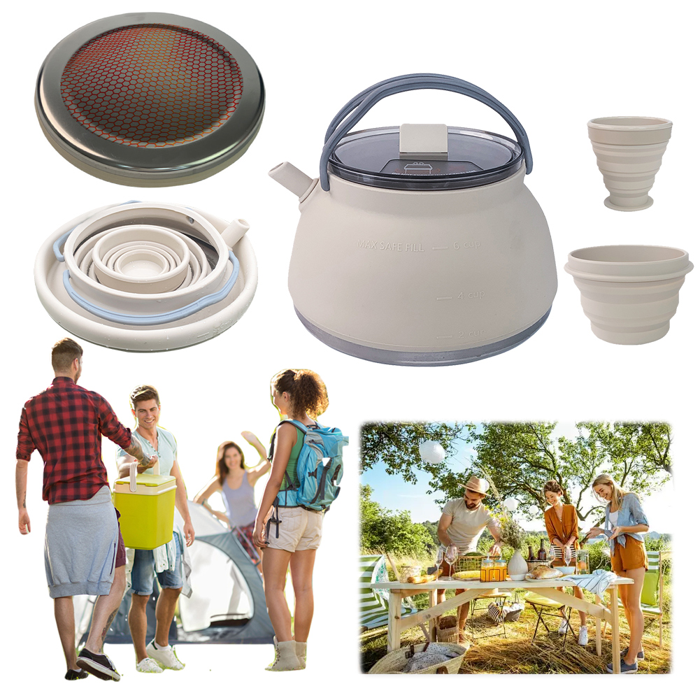 Outdoor Folding Silicone Kettl - Camping Cooking Hardware ulasan dan harga