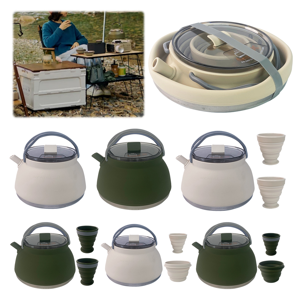 Outdoor Folding Silicone Kettl - Camping Cooking Hardware ulasan dan harga
