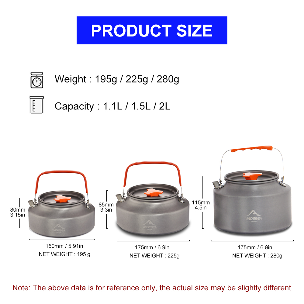 Widesea 1.1L 2L1.5L Camping Wa - Camping Cooking Survival ulasan dan harga