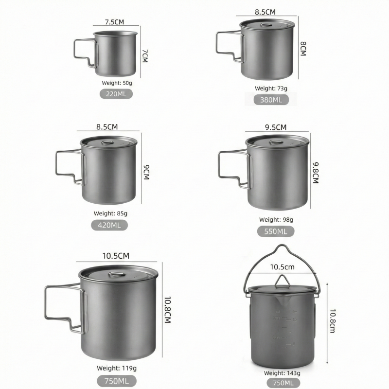 Titanium Camping Mug with Fold - Camping Cooking Hardware ulasan dan harga