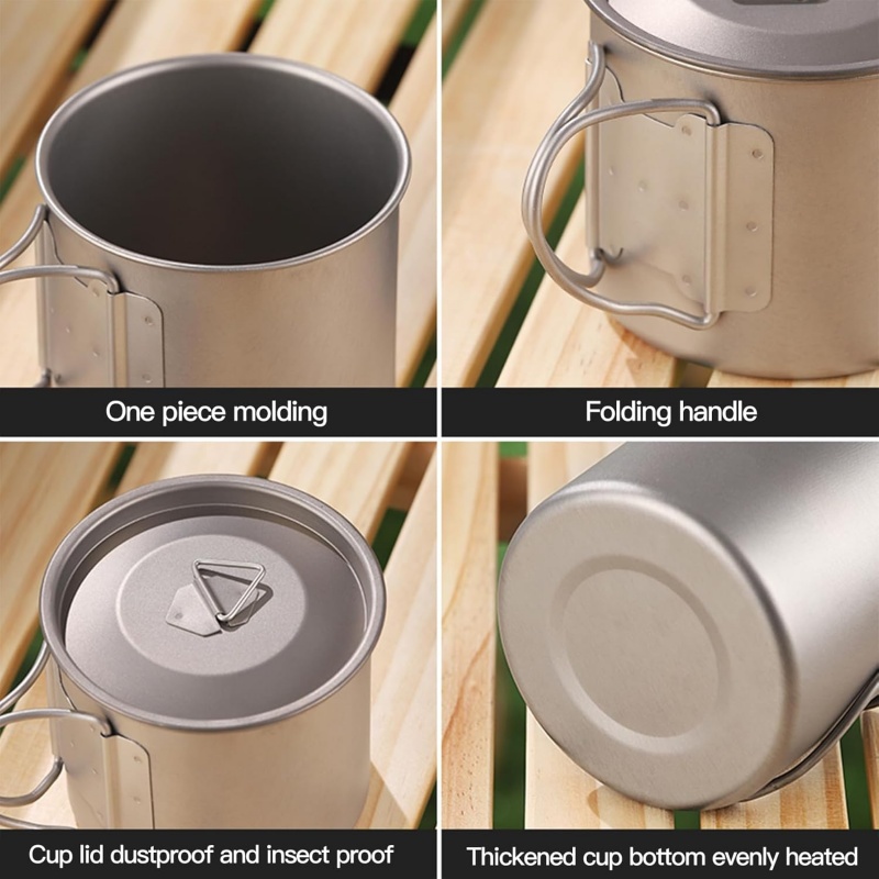 Titanium Camping Mug with Fold - Camping Cooking Hardware ulasan dan harga