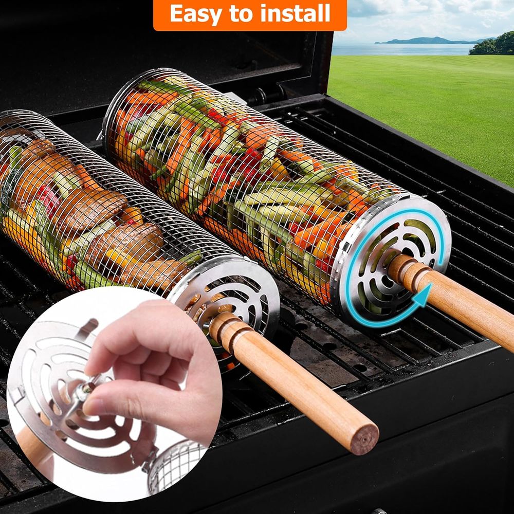 Large Round Stainless Steel Gr - Camping Cooking ulasan dan harga
