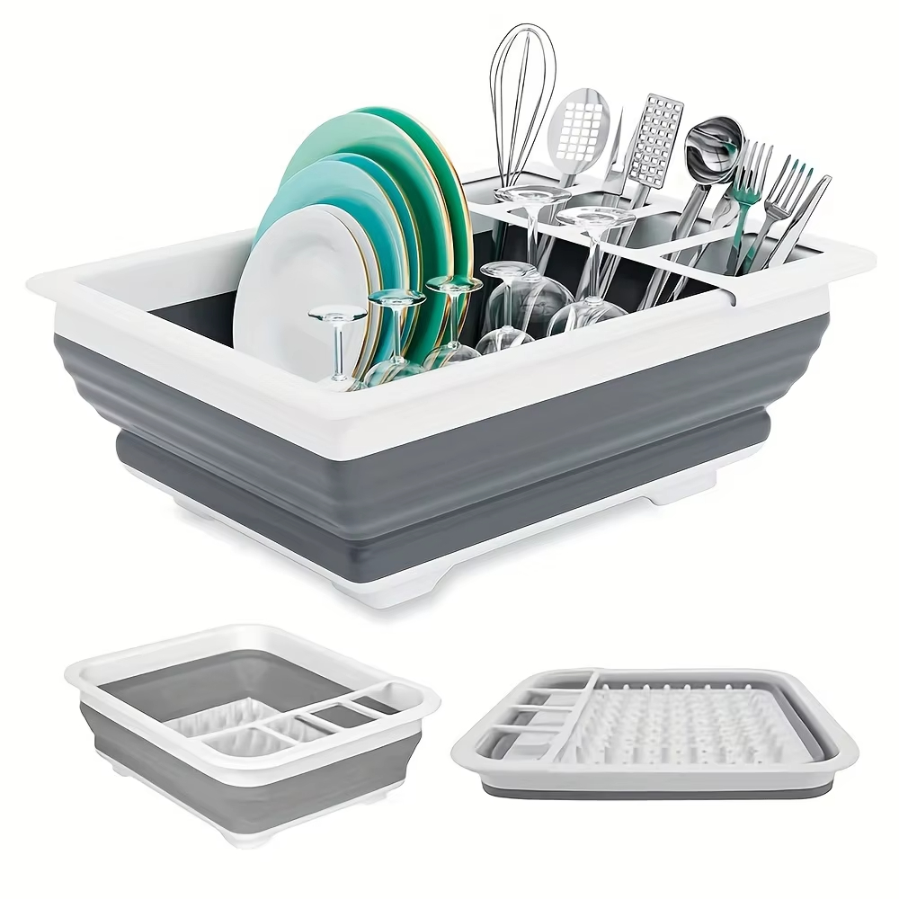 Collapsible Dish Drying Rack w - Camping Cooking Survival ulasan dan harga