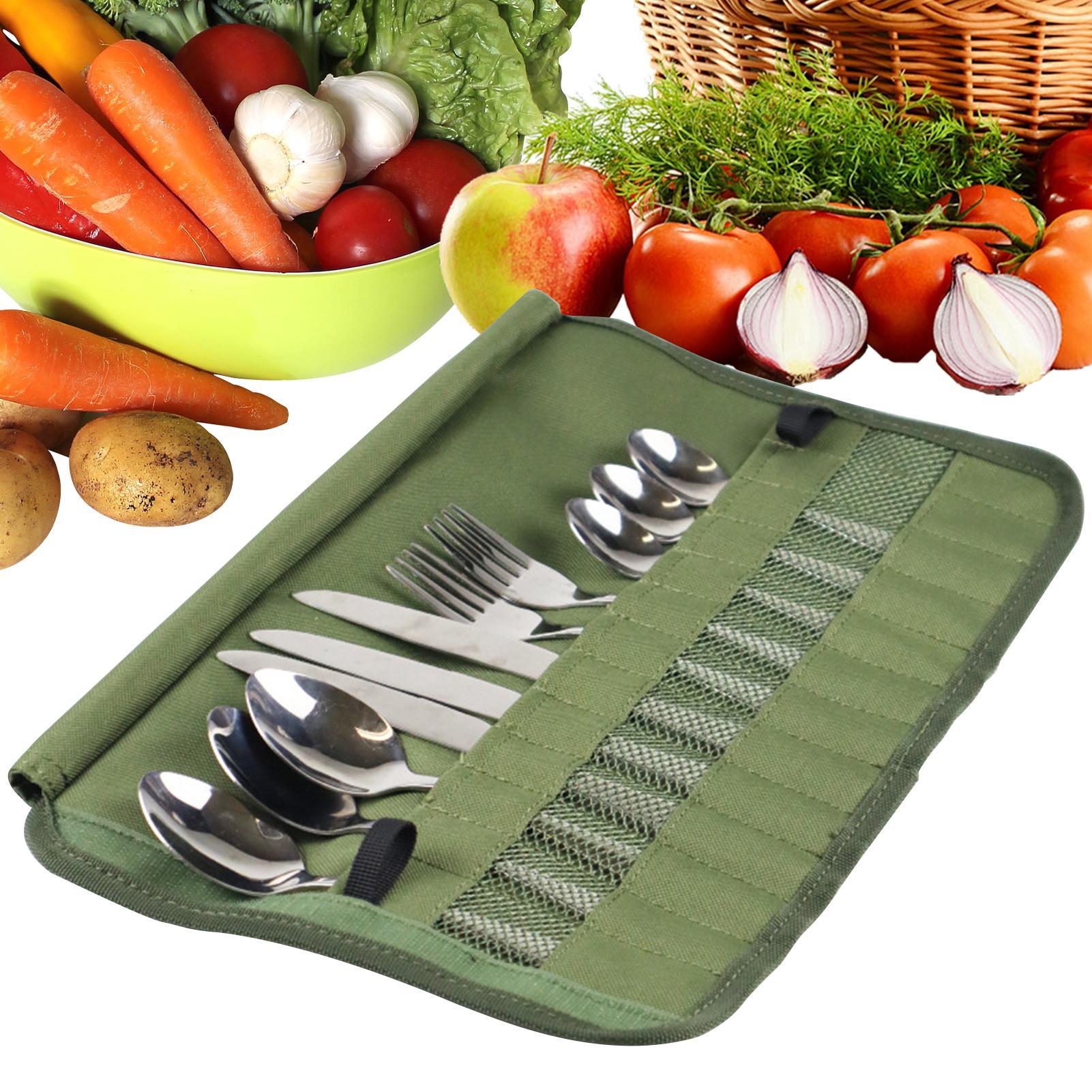 Camping Tableware Roll Bag Kit - Camping Cooking And Eating Set ulasan dan harga