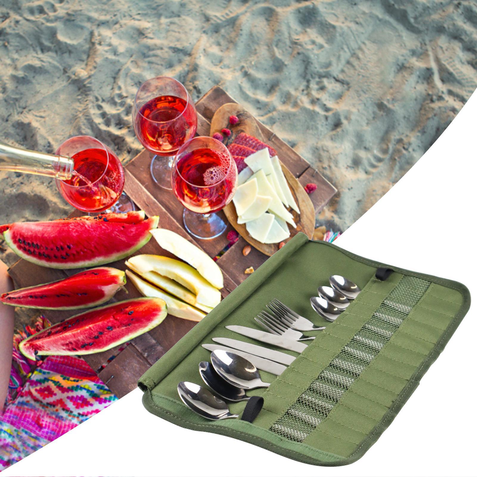 Camping Tableware Roll Bag Kit - Camping Cooking And Eating Set ulasan dan harga