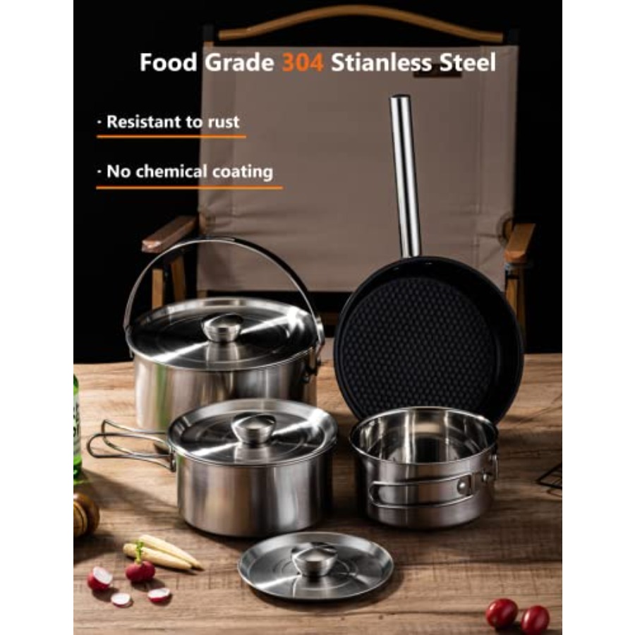 CampPro Camp Cooking Set for 4 - Camping Cooking Handle ulasan dan harga