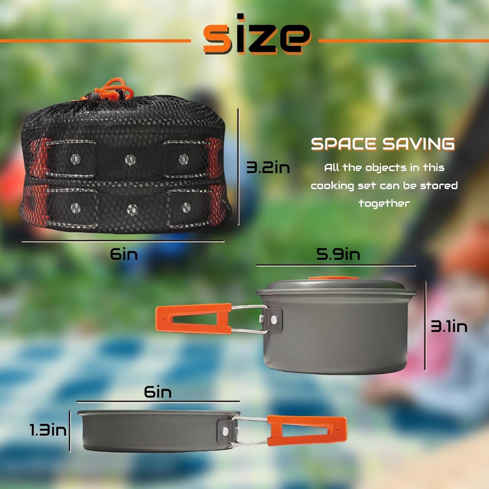 7Pcs Camping Pan Set - Backpac - Camping Cooking Survival ulasan dan harga