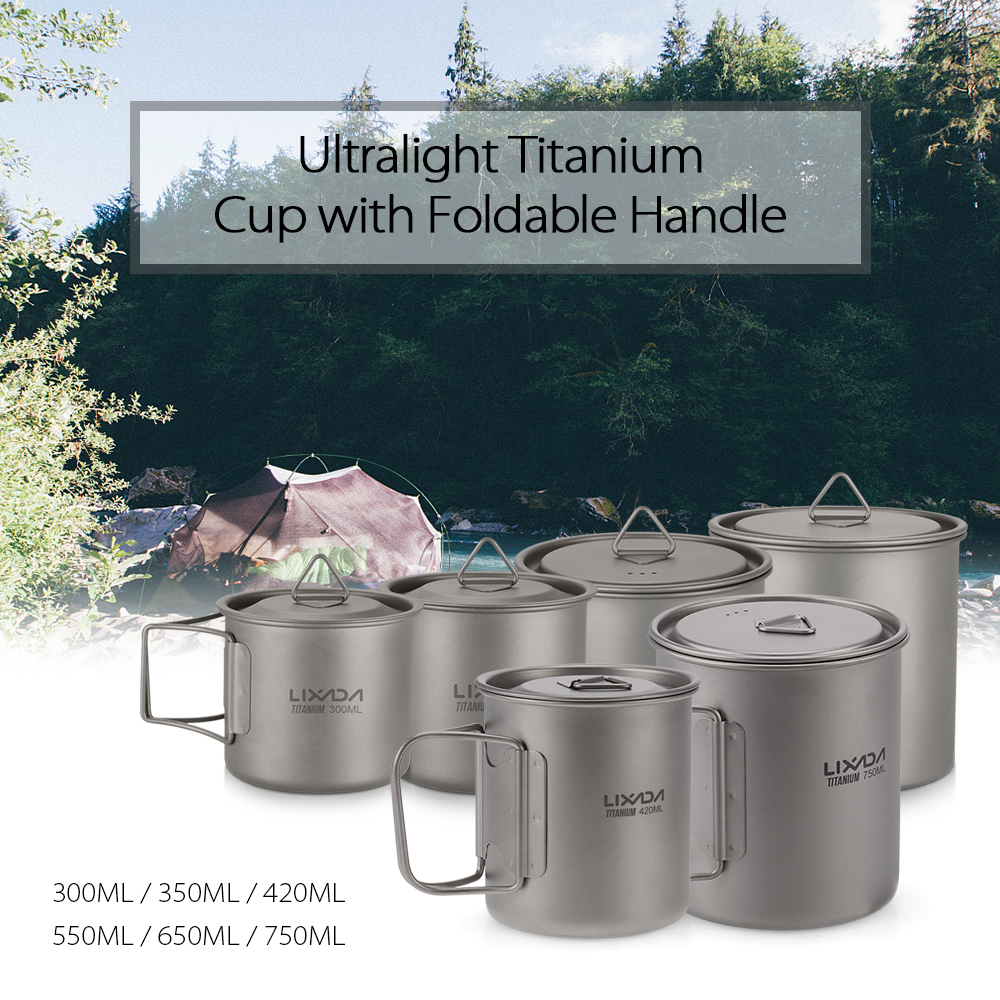 Lixada Water Cup Mug Titanium  - Camping Cooking Mug ulasan dan harga