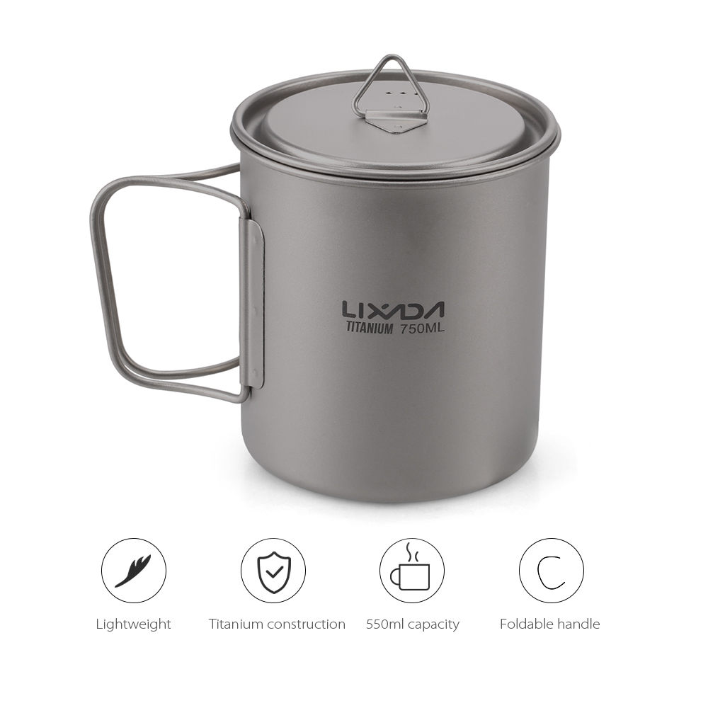 Lixada Water Cup Mug Titanium  - Camping Cooking Mug ulasan dan harga