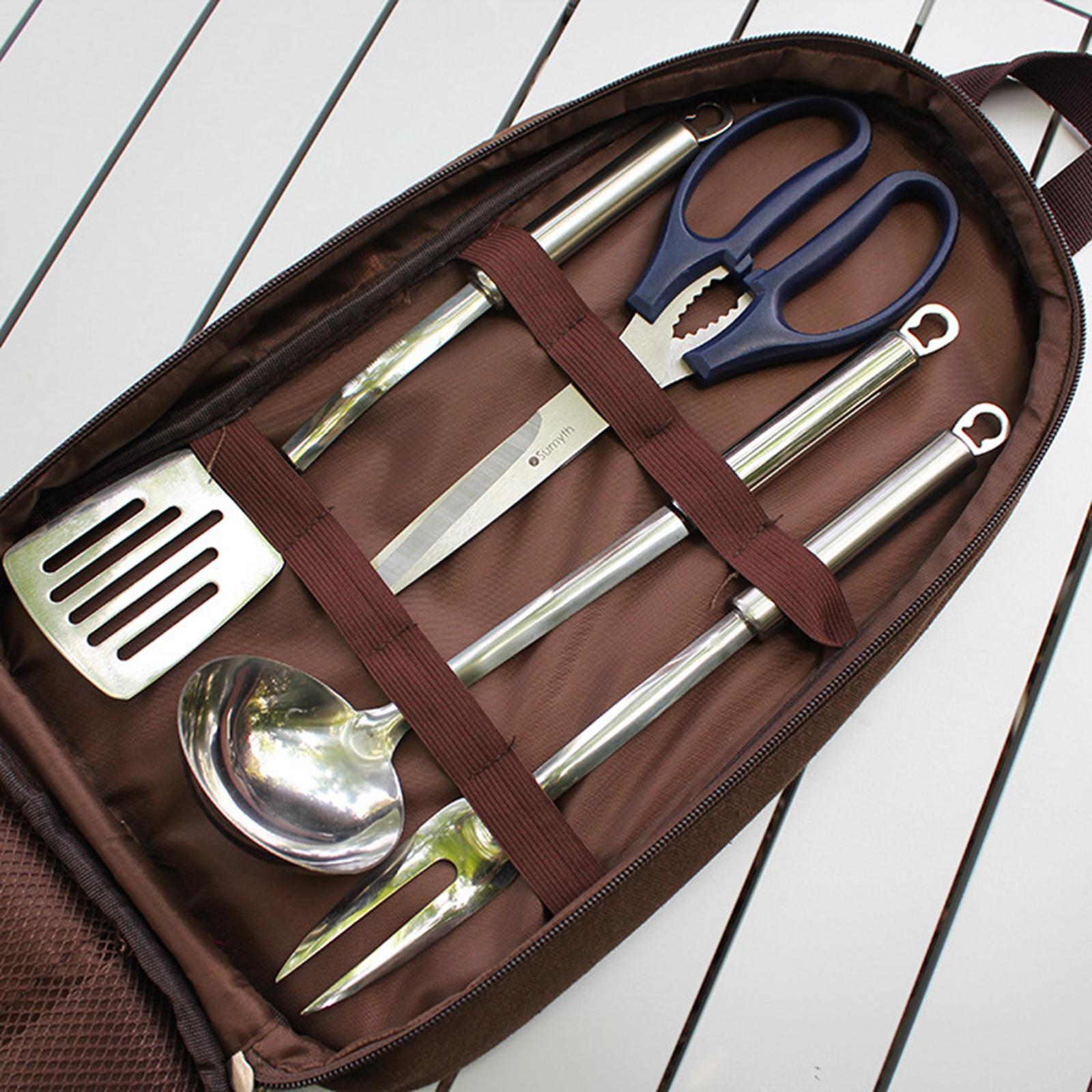 7pcs Camping Kitchen Utensil S - Camping Cooking Set Stainless Steel ulasan dan harga