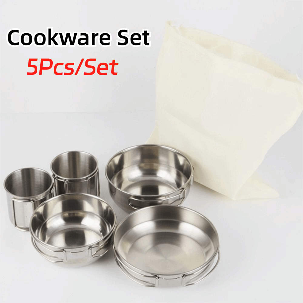 5Pcs 304 Stainless Steel Campi - Camping Cooking Handle ulasan dan harga