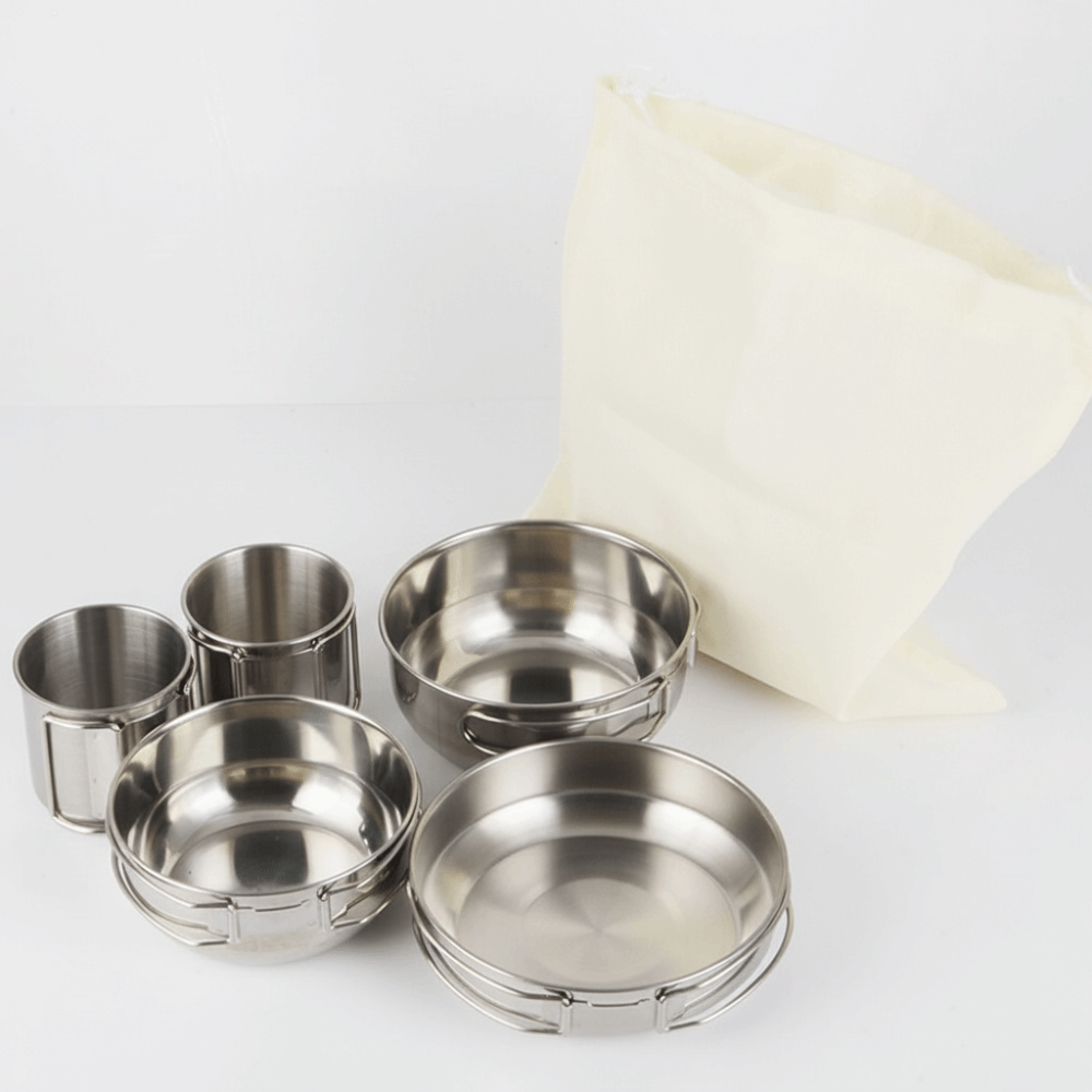 5Pcs 304 Stainless Steel Campi - Camping Cooking Handle ulasan dan harga