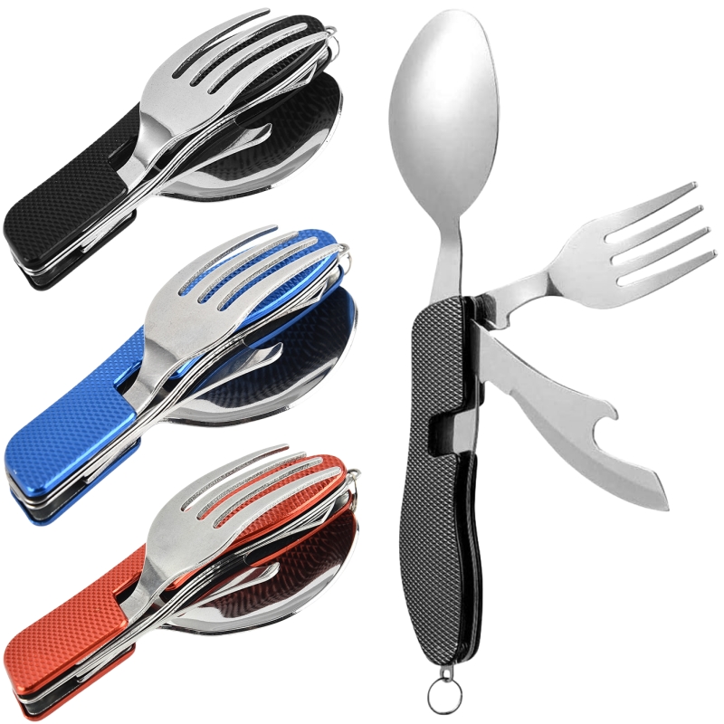 4 in1 Foldable Camping Utensil - Camping Cooking Set Stainless Steel ulasan dan harga