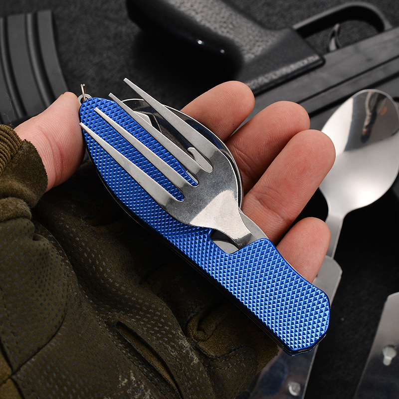 4 in1 Foldable Camping Utensil - Camping Cooking Set Stainless Steel ulasan dan harga
