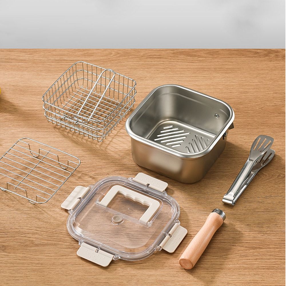 Portable Stainless Steel Fryin - Camping Cooking Ware Set ulasan dan harga