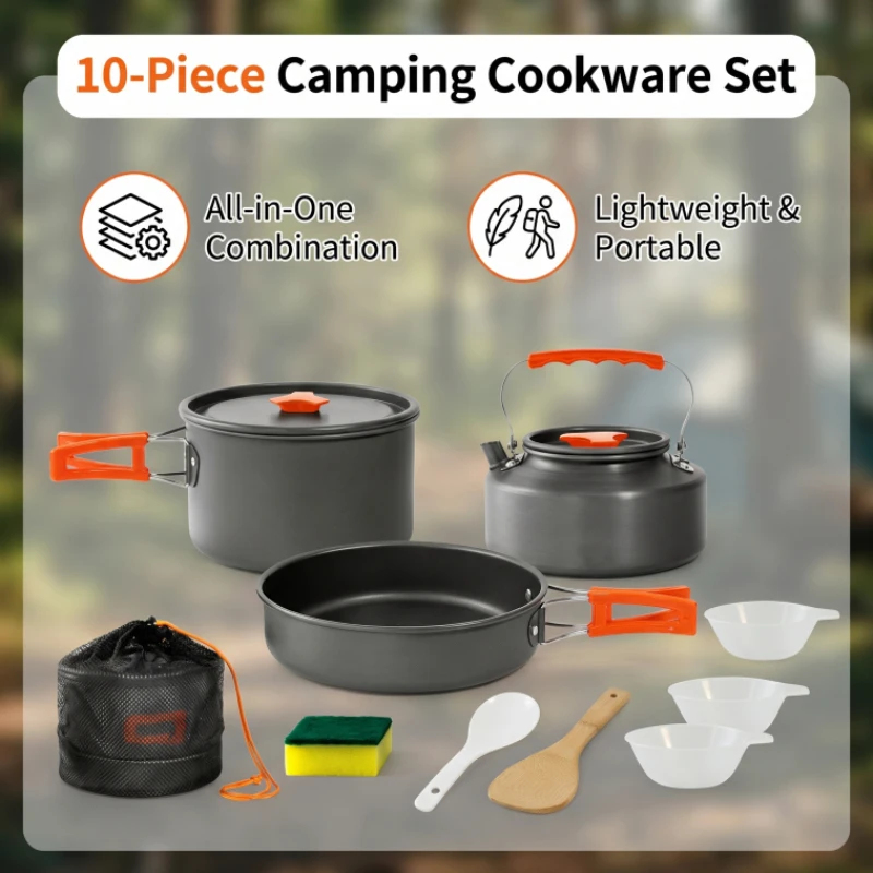 Camping Cookware Set Outdoor P - Camping Cooking And Eating Set ulasan dan harga