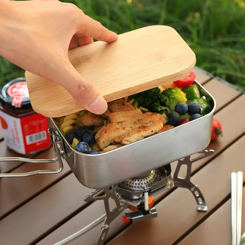 304 Stainless Steel Lunch Box  - Camping Cooking Box ulasan dan harga