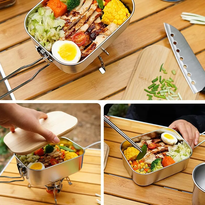 304 Stainless Steel Lunch Box  - Camping Cooking Box ulasan dan harga
