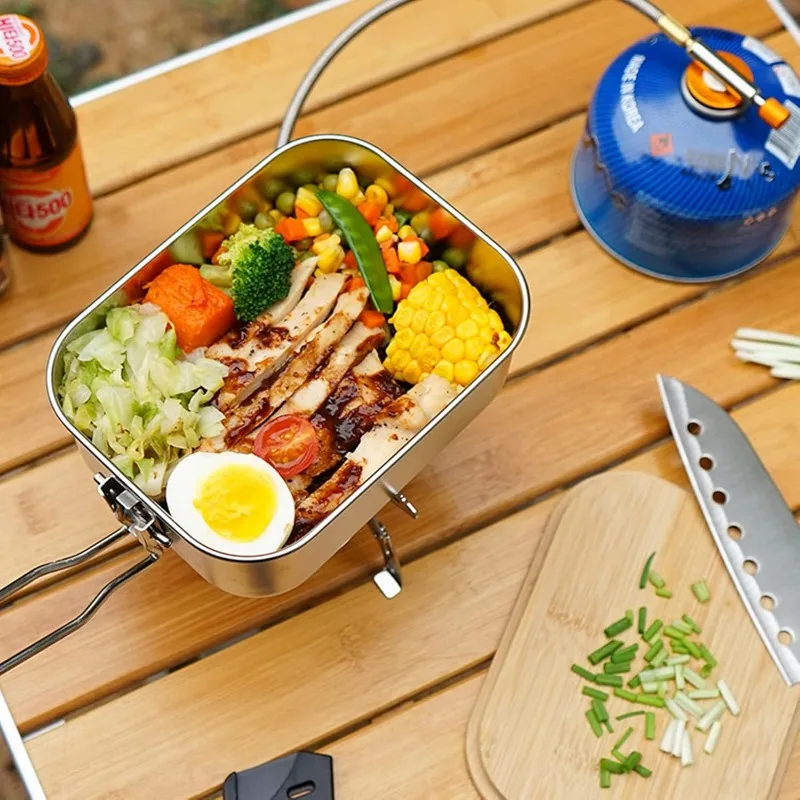 304 Stainless Steel Lunch Box  - Camping Cooking Box ulasan dan harga