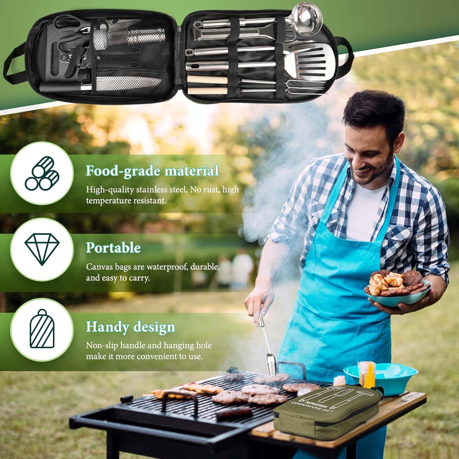 Camping Cooking Utensils Set,  - Camping Cooking Set Stainless Steel ulasan dan harga