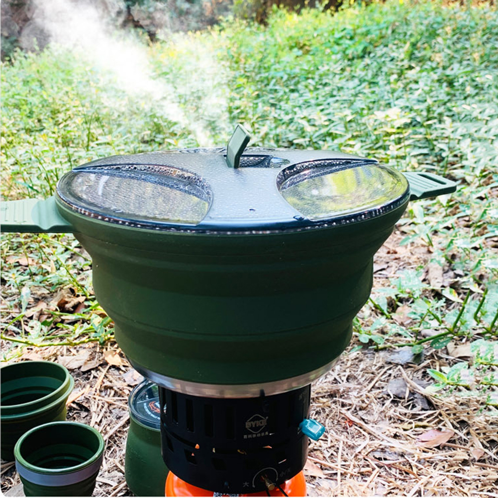 2.5L Silicone Folding Kettle C - Camping Cooking Hardware ulasan dan harga