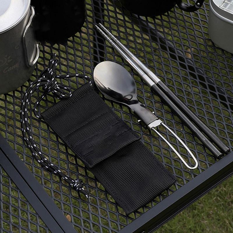 Foldable Spoon Chopsticks Trav - Camping Cooking And Eating Set ulasan dan harga