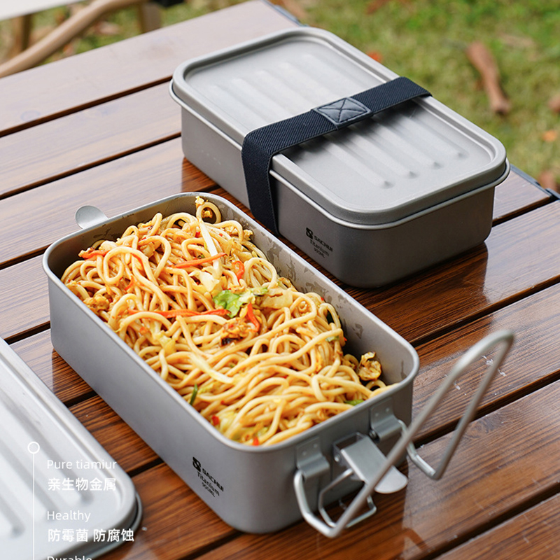 900ml Sealed Titanium Lunch Ca - Camping Cooking Box ulasan dan harga