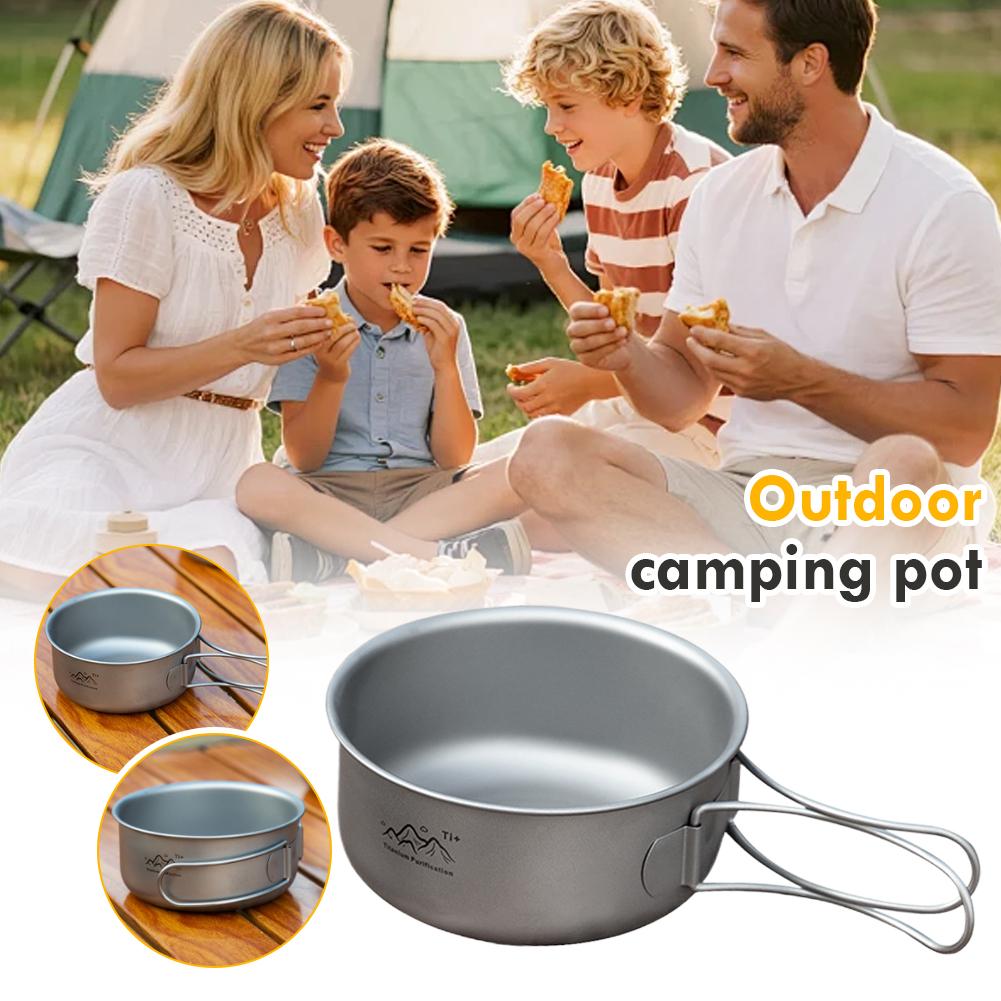 Titanium Foldable Camping Pot  - Camping Cooking Handle ulasan dan harga