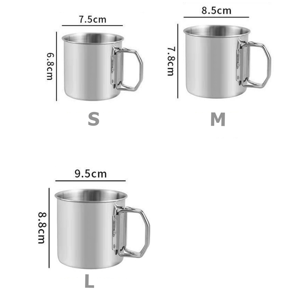 Set of 3 Cup Stainless Steel C - Camping Cooking Mug ulasan dan harga