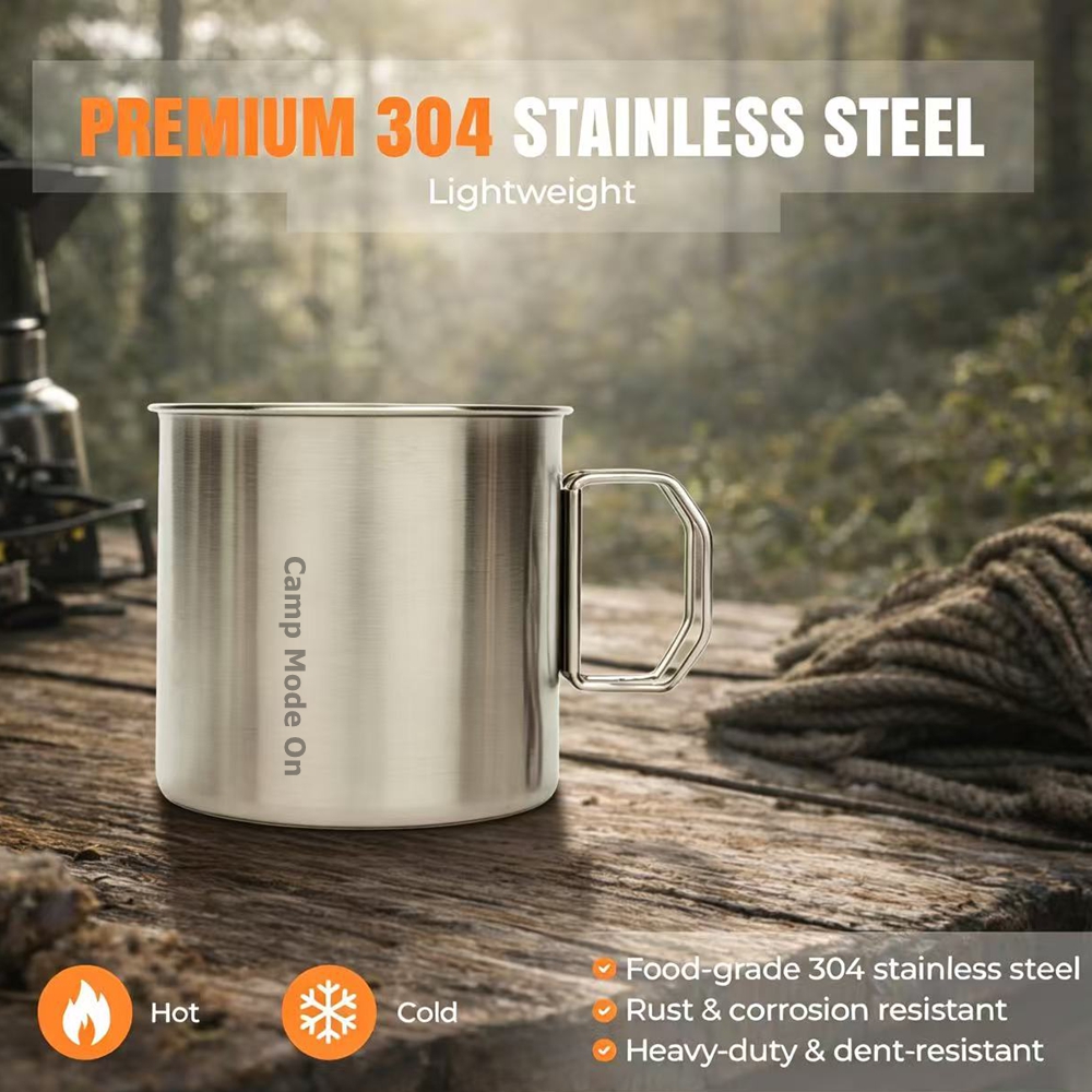 Set of 3 Cup Stainless Steel C - Camping Cooking Mug ulasan dan harga