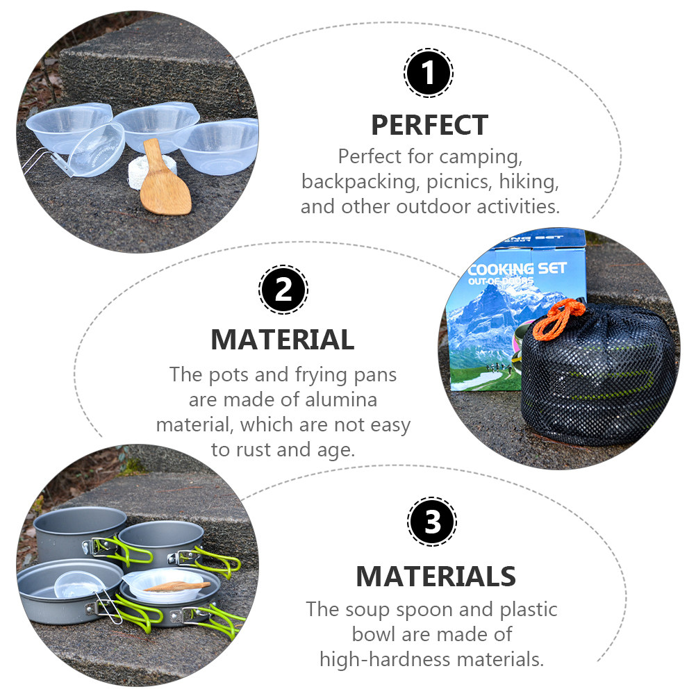 1Set Portable Camping Cookware - Camping Cooking Kitchen ulasan dan harga