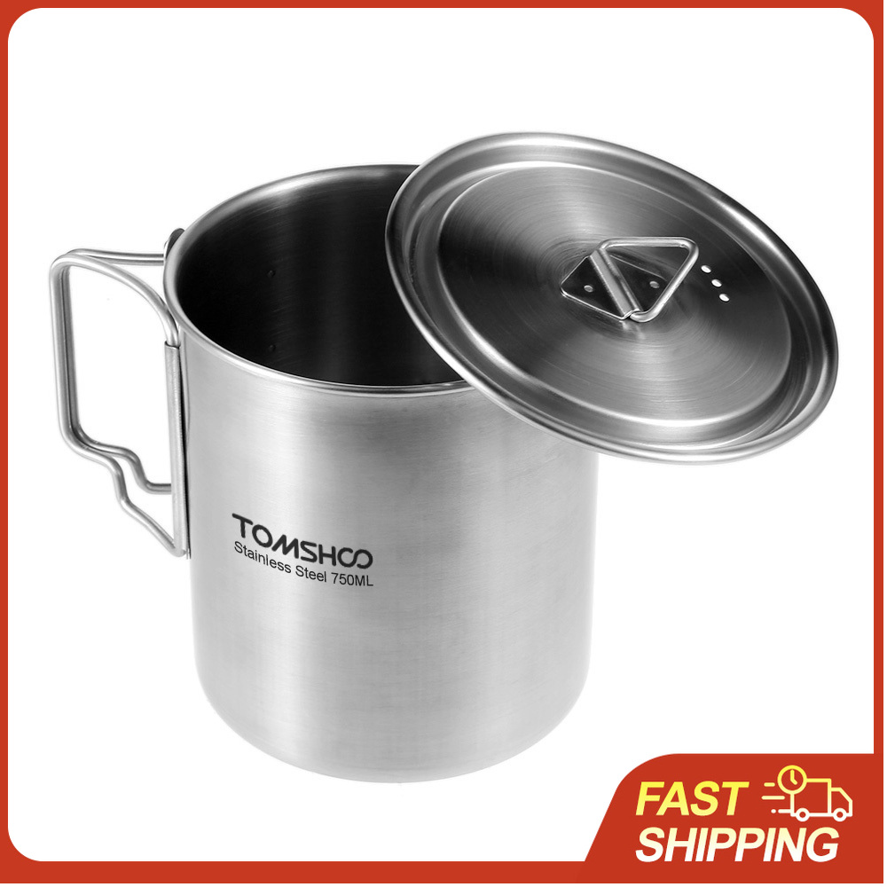 TOMSHOO 750ml Stainless Steel  - Camping Cooking Handle ulasan dan harga