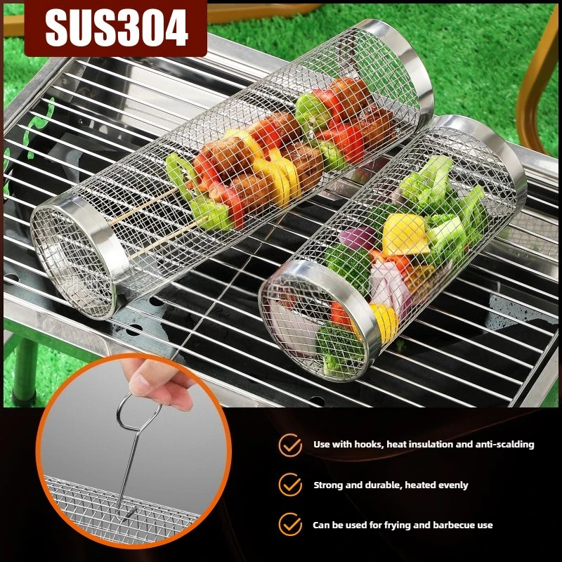 Round Rolling BBQ Grill Net 30 - Camping Cooking Kitchen ulasan dan harga