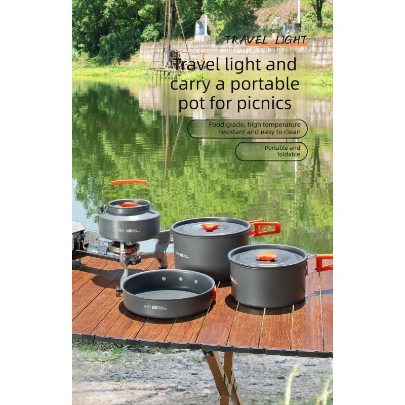 Camping Cookware Set Outdoor P - Camping Cooking And Eating Set ulasan dan harga