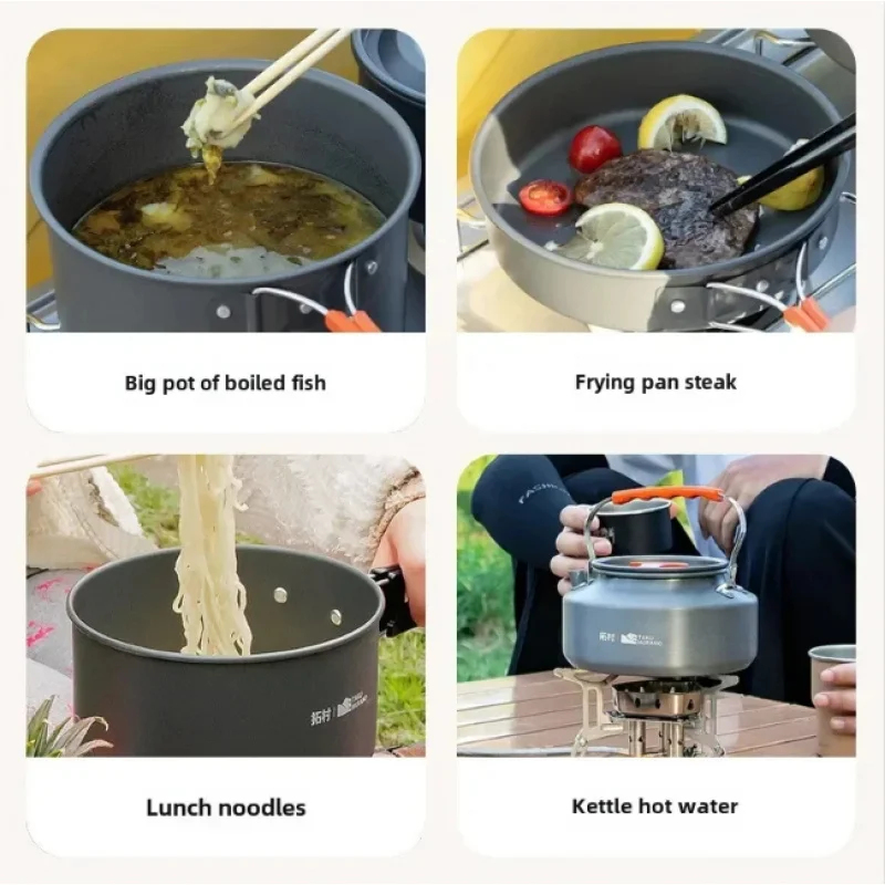 Camping Cookware Set Outdoor P - Camping Cooking And Eating Set ulasan dan harga