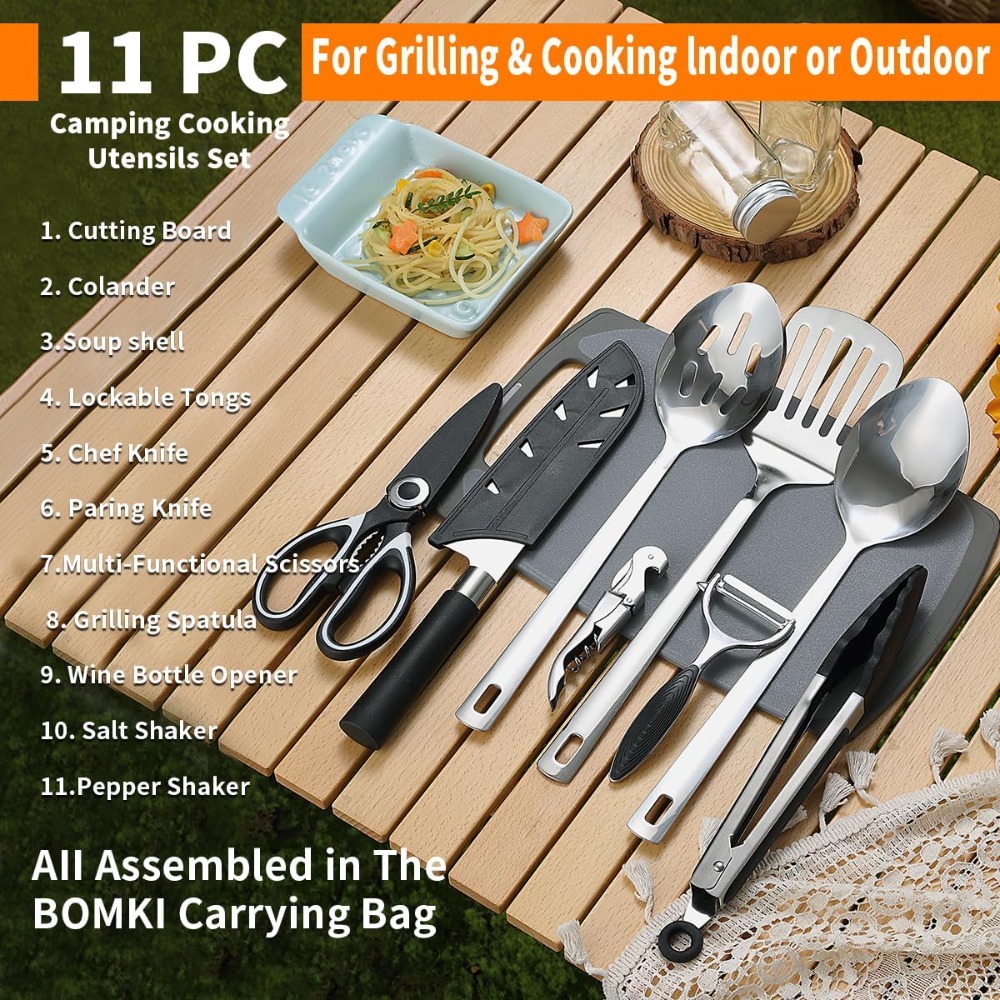 Camping Cooking Utensil Set 10 - Camping Cooking Set Stainless Steel ulasan dan harga